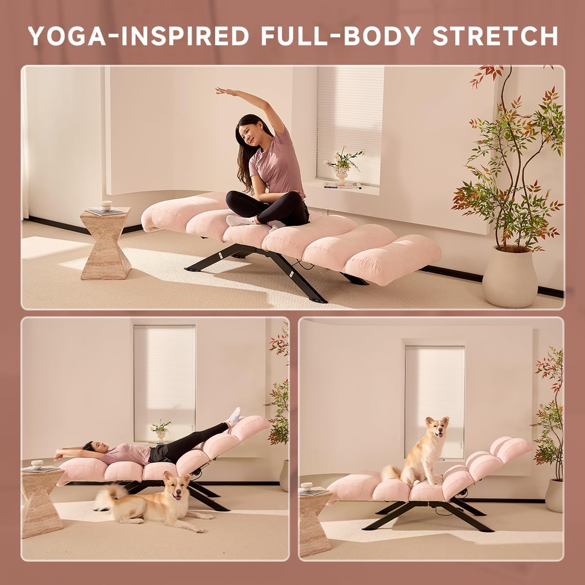 GOSUHI Pink Power Recliner Lounger